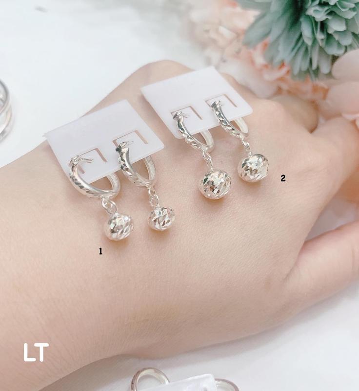 Bông tai bạc ta bé gái quả cầu phay siêu đẹp siêu xinh