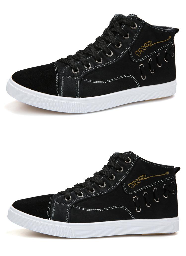 Product Introduction of Men's Canvas Shoes Vintage Fashion Spring and Autumn Korean Style Trendy High Top Denim Casual Shoes 8