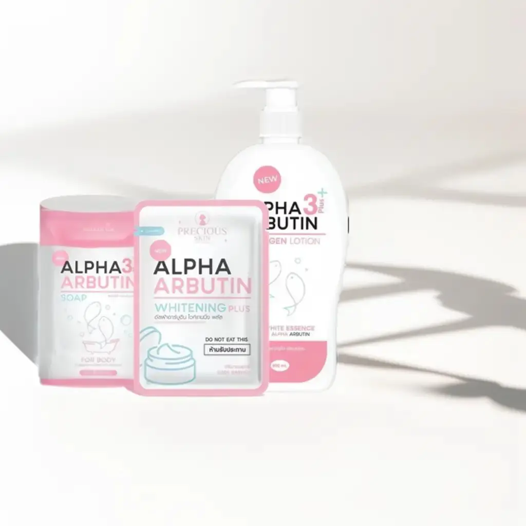 BUNDLING HEMAT !!! Alpha Arbutin Booster Set - Perawatan Pencerah Kulit Dengan Kolagen - BPOM Lotion Memutihkan Wangi