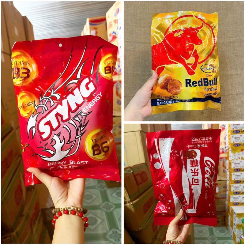 Kẹo bò húc Redbull Thái Lan , Kẹo Ngậm Bò Húc Thái- gói 320gr