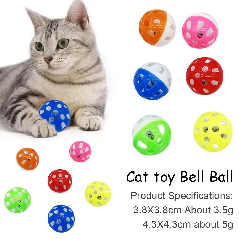 Cat Toy Bell Ball Mixed Color Bell Ball 38mm Self-pleasure Pet Funny Interactive W4B6