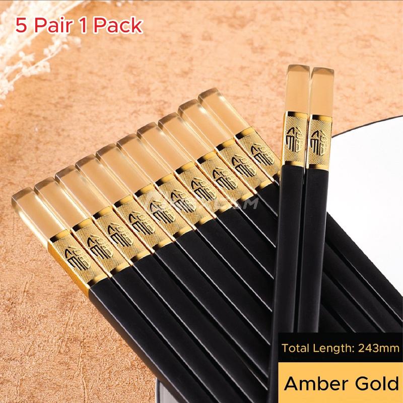 Product Introduction of Gold Alloy Chinese Chopsticks With Slip Resistant Chopstick Tip 13