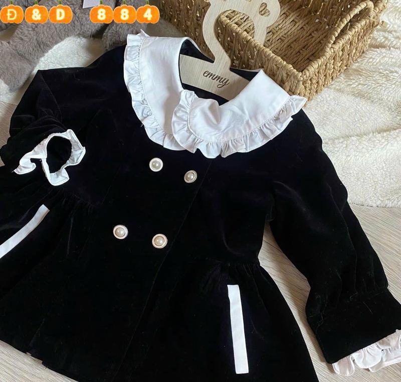 Product Introduction of Áo khoác nhung dáng váy 2 lớp bé gái size 8-30kg . 5