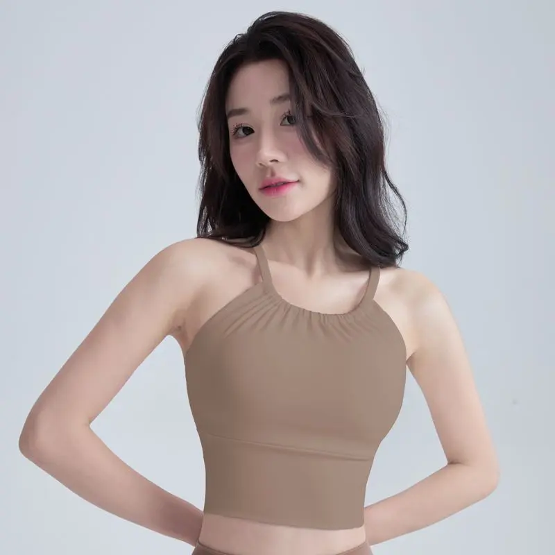 Quần Áo Tập Yoga, Áo Vest Hai Dây Mảnh Cổ Yếm Có Đệm Ngực, Lưng Đẹp, Đồ Lót Tập Thể Dục, Nhanh Khô, Chống Sốc, Chuyên Nghiệp, Thích Hợp Cho Yoga, Năm 2