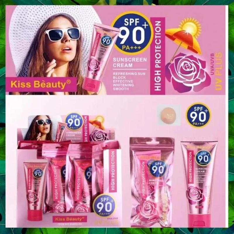 Product Introduction of Kiss Beauty Skin Care Facial Sunscreen Cream SPF 90+ Sunblock Lotion 60ml 23