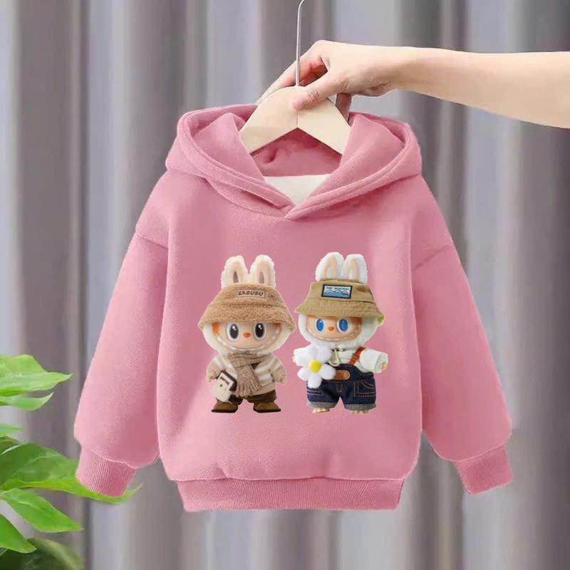 Áo nỉ hoodie bé trai, bé gái hình LABUBU đôi dễ thương, mũ 2 lớp chất nỉ bông mềm mịn cho bé 6-30kg 4