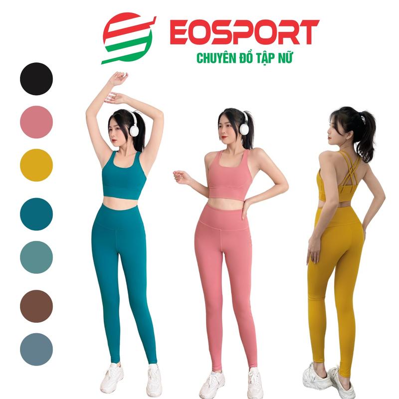 Set Đồ Tập Gym Yoga Erobic Nữ, Đồ Thể Thao Nữ Áo Bra Đan 4 Dây Quần Dài Phối Màu Cạp Cao Tặng Kèm Mút- D28 Sport Tập Yoga Chạy Bộ Thể Dục