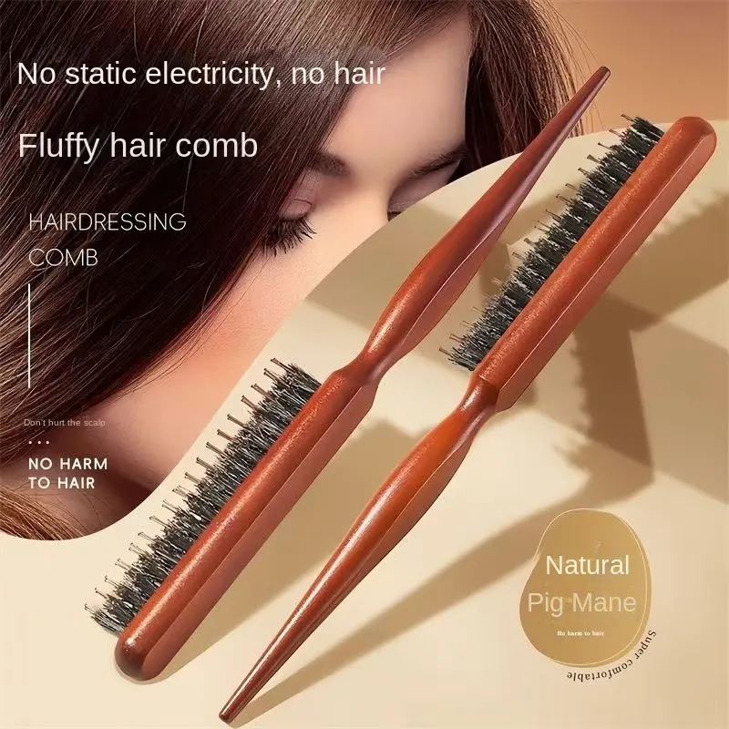 Hair Comb Tail Comb Narrow Vent Comb Hairdressing Bristle Comb Fluffy Shape Long Handle Makeup Pointed Tail Updo Hair Curling Comb