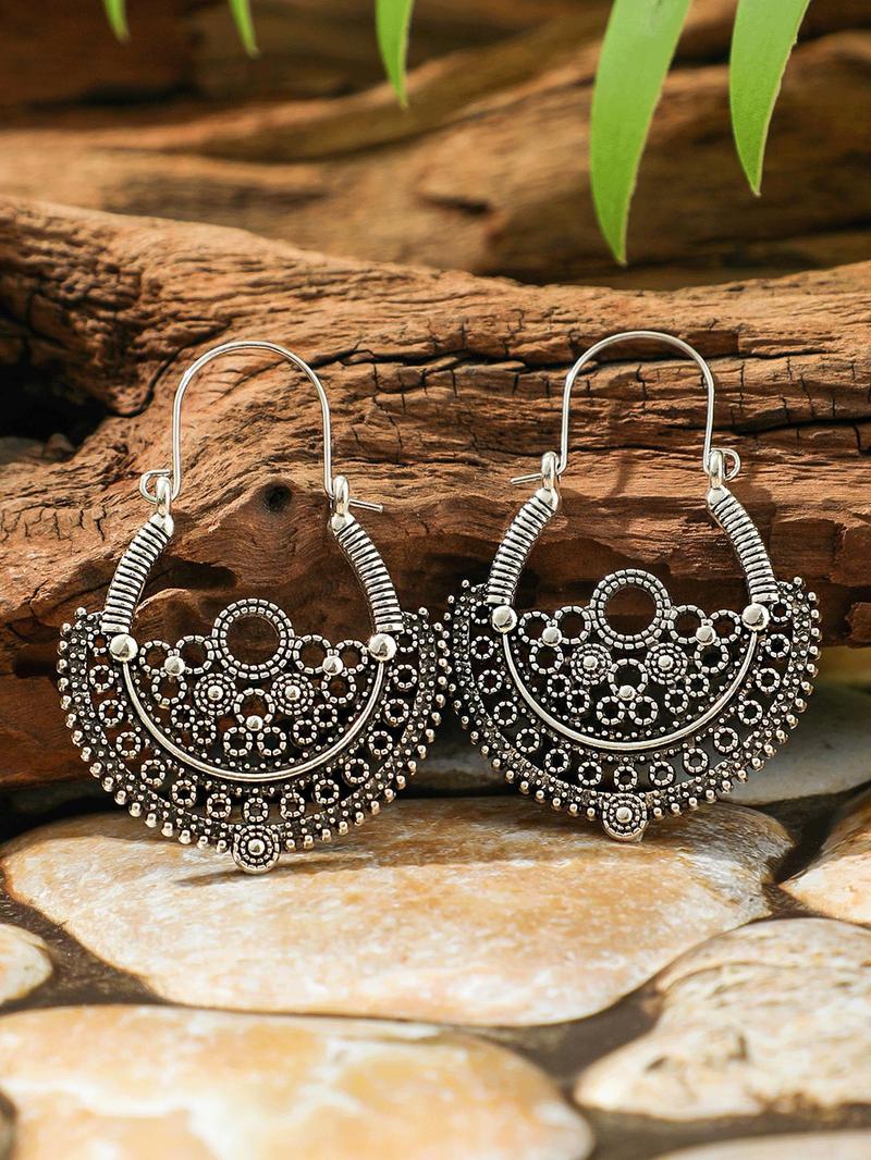 Product Introduction of Boho Style Hollow Out Design Dangle Earrings Set, Fashion Jewelry for Party, Daily Clothing Decor, Trendy All-match Jewelry for Birthday Gift 7
