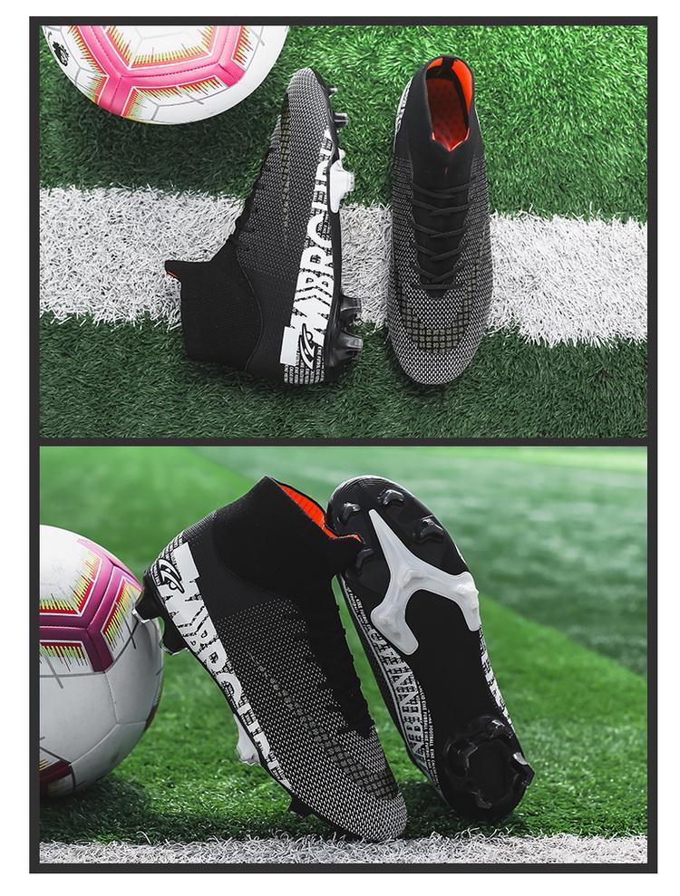 Product Introduction of Men's High Top Soccer Shoes Ronaldo Messi Assassin Long Spike Boots 7 Children's Students Teenagers Men's AG Broken Spike Training Shoes 20