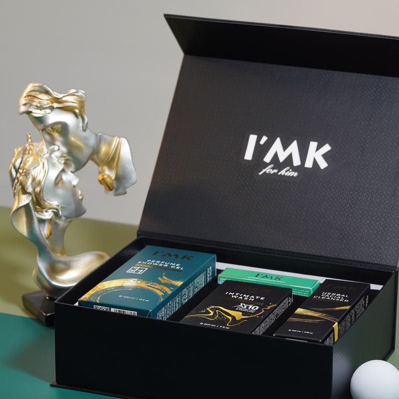 Bộ Quà Tặng Cho Nam Cao Cấp I'MK - Sữa Tắm Gội Nam 400ml & Sữa Rửa Mặt Nam 100ml & Tinh Chất Vệ Sinh Nam 207ml & Xịt Miệng