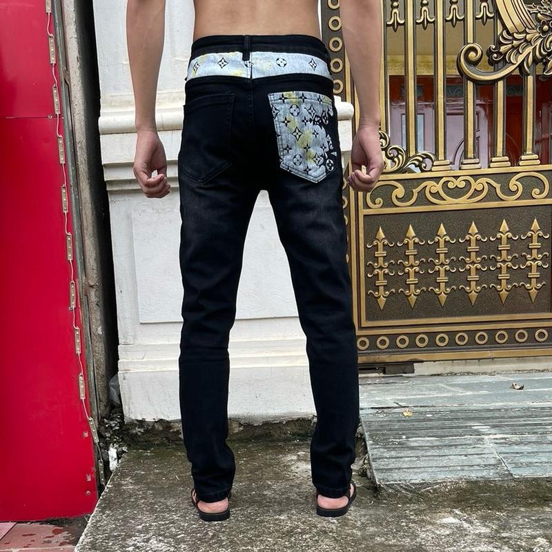 Quần jeans nam rách nhẹ có hoạ tiết cực đẹp HU1886 ( ảnh thật tự chụp )