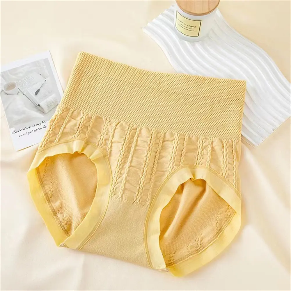 3PCS Women's Seamless Panties High Waist Underpant Skin-friendly Comfort Panties Breathable Underpant