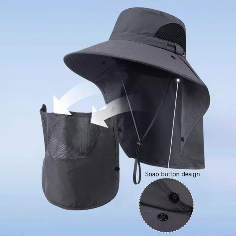 Mũ Bucket Chống Nắng, Mũ Một Mảnh, Có Bảo Vệ Cổ, Thích Hợp Để Câu Cá Và Đi Bộ Đường Dài, Ngoài Trời, Thoáng Khí, Chống Gió, Cỡ Lớn 5