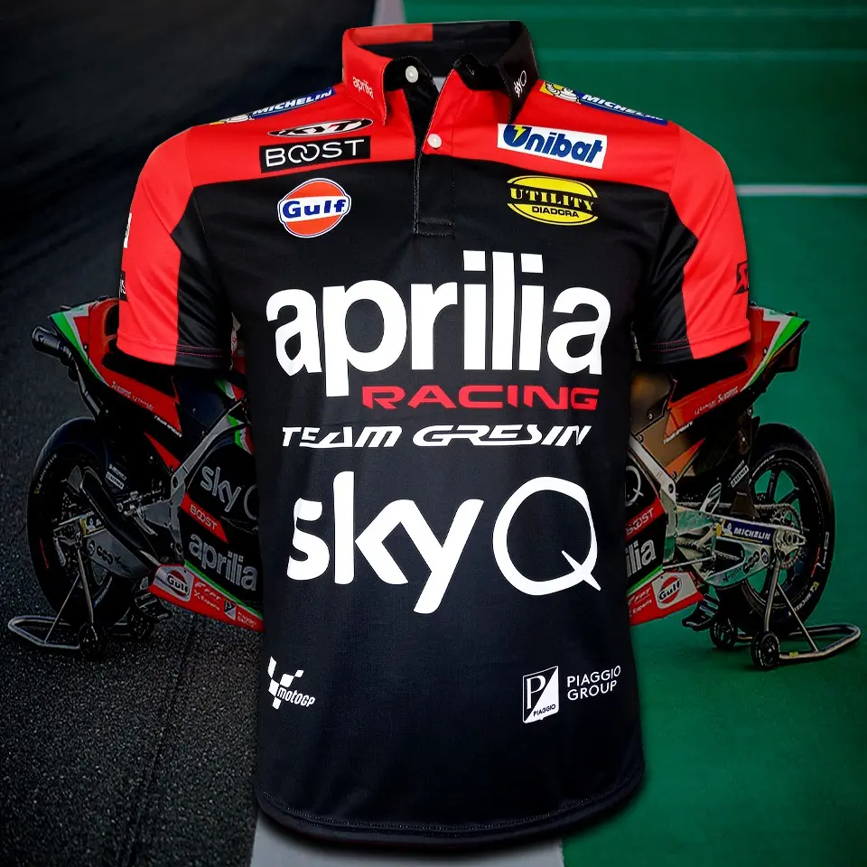 Polo MotoGP Shirt MotoGP Polo Team Aprilia Racing# MG0058 Aleix Espargaró model# 41 size S-5XL
