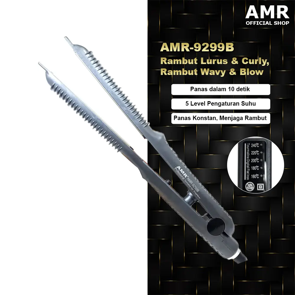 AMR / AMR-9299B / Catokan Rambut Tourmaline 4in1 Professional catok wave tidak steker eu