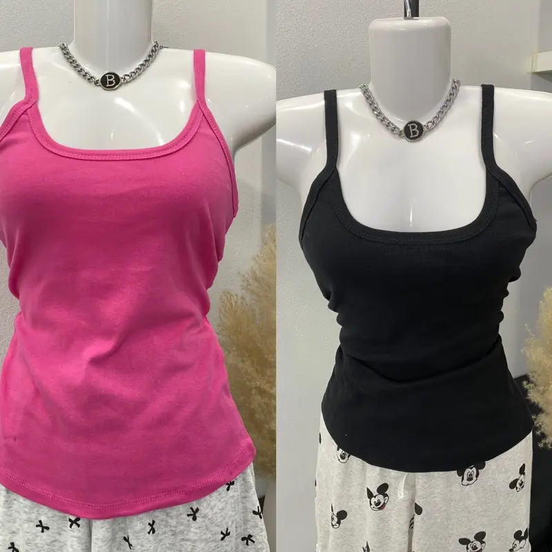 Áo hai dây nữ bản nhỏ , chất Cotton trơn bassic, chất mát lạnh cho nữ co giãn 7
