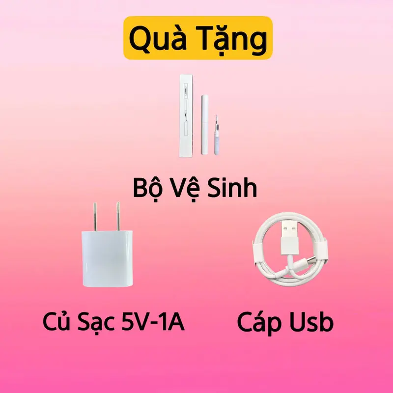 Tai Nghe AP4 Hổ Vằn 1563E, Bản Cao Cấp, Chống Ồn Chủ Động, Cảm Biến Hồng Ngoại, Cảm ứng Lực, Âm Thanh Không Gian, Micro Khử ồn ENC, Bluetooth 5.3 Nhét Tai, Kem, Tặng Ốp + Bộ Sạc 5V-1A+ Bộ Vệ Sinh Earphone, Bảo Hành 6 Tháng - Lỗi 1 Đổi 1 2