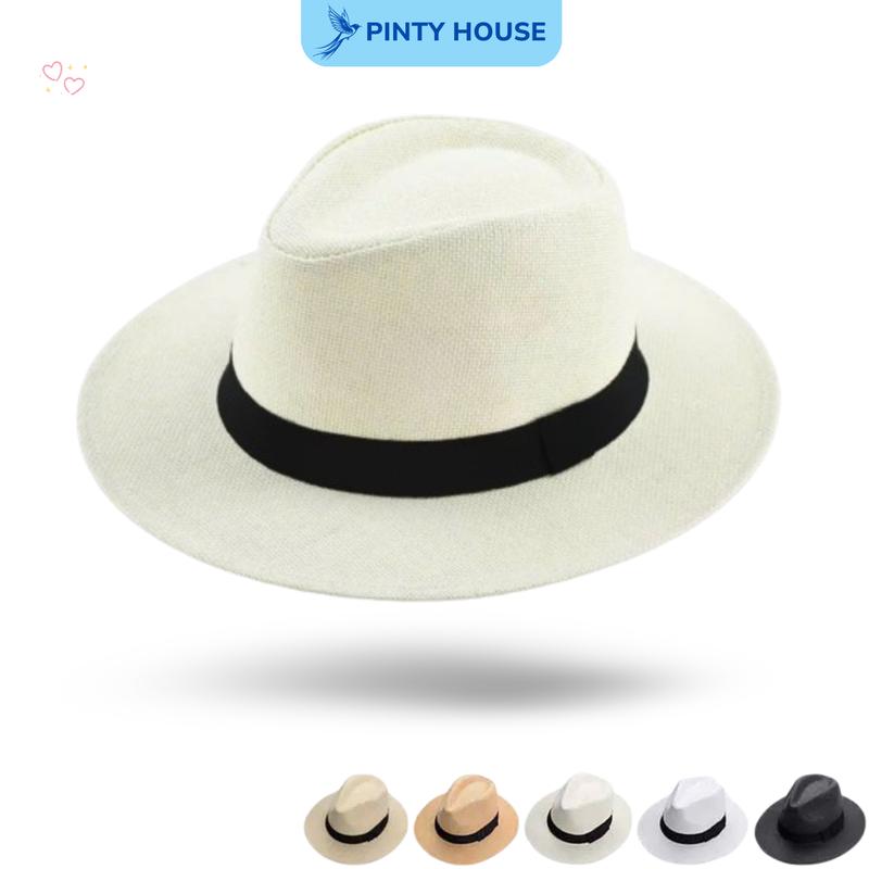 Mũ phớt Fedora vành rộng Panama, Nón vành rộng chống nắng phù hợp cho nam nữ đội Hat Cap Voi Women mũ  cói  vintage
