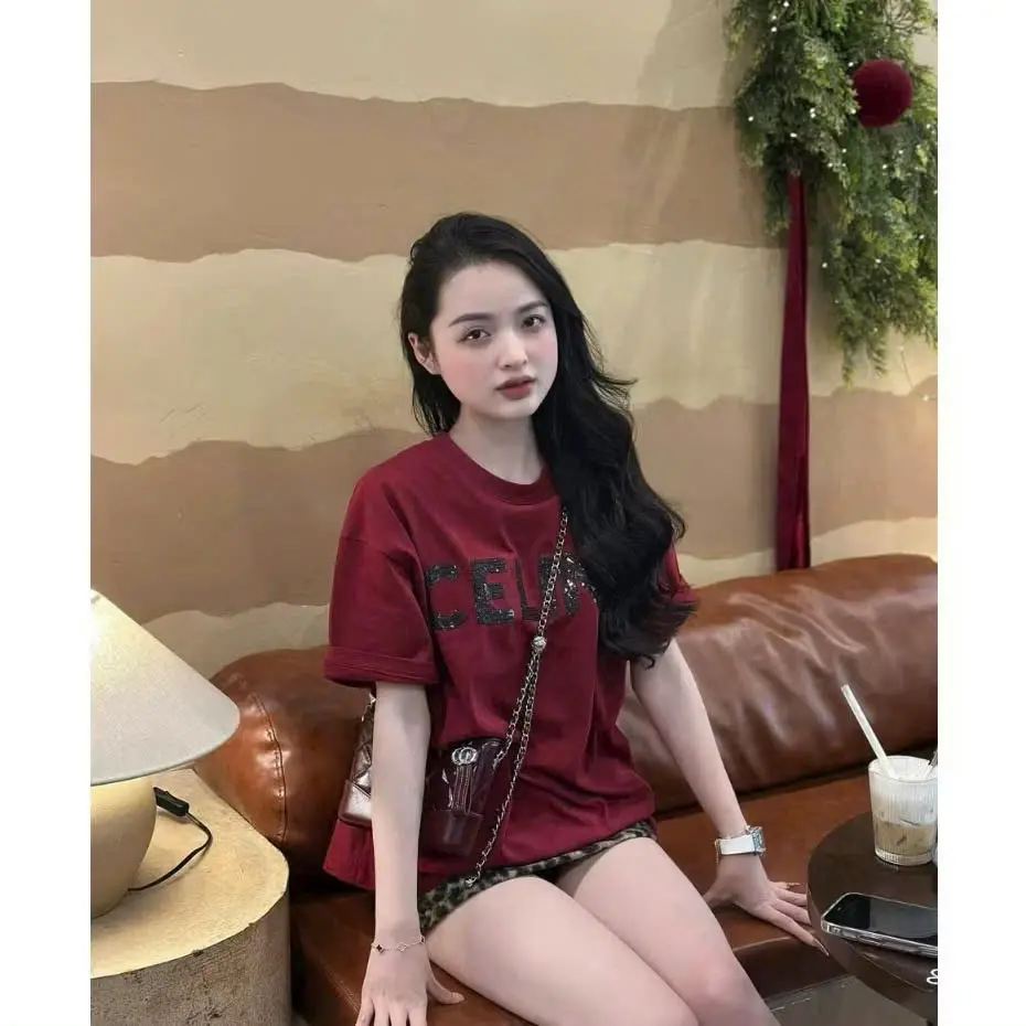 Áo thun họa tiết chữ thêu kim sa form rộng chất cotton mềm mịn thoáng mát