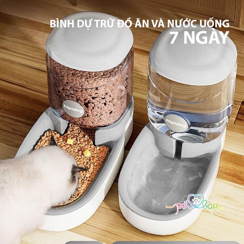 Bình uống nước tự động và bát ăn tự động cao cấp cho thú cưng – Bình dự trữ đồ ăn và nước uống cho chó mèo 3.8l máy nhả
