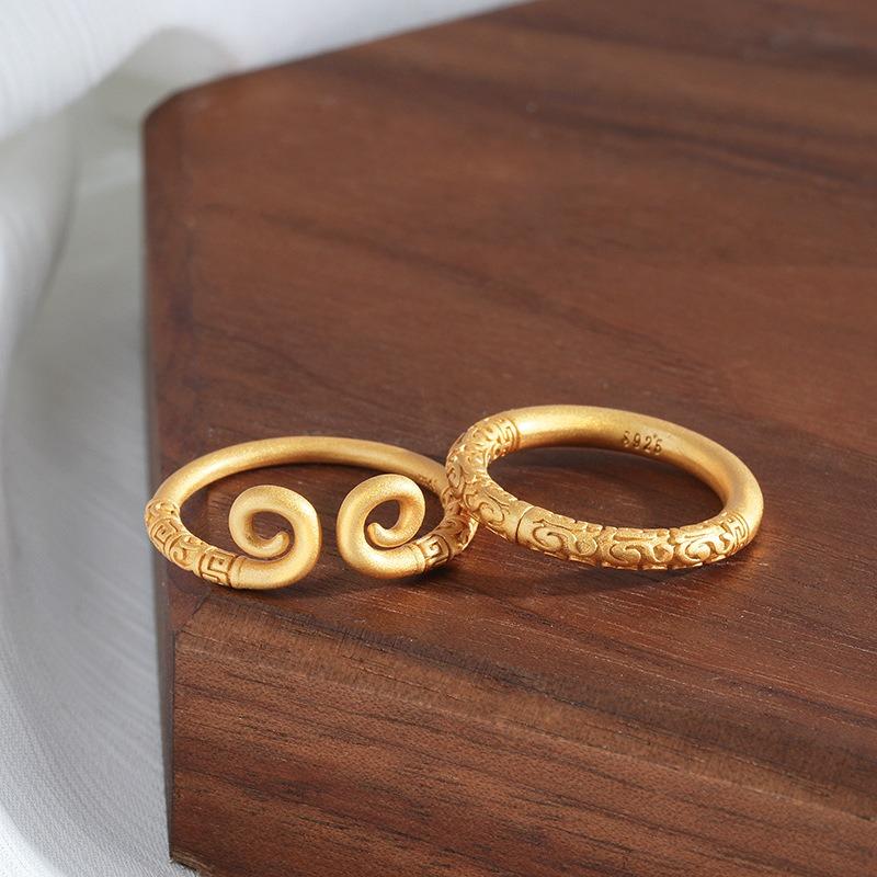 Product Introduction of Wukong, Golden Hoop Stick, Tight Hoop, Ring S925 Sterling Silver, Destiny Man 1