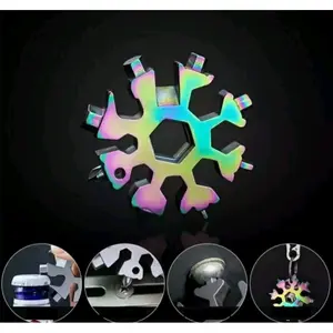 Gantungan Kuncil  18 In 1 Snow Flake Tool in 1 Pembuka Multifungsi Obeng Kunci Pas Portable