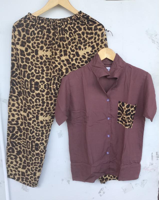 One Set Piyama Motif Ombre Ukuran Dewasa dan Remaja Murah Kualitas Butik Harga Grosir baju celana Setelan Wanita Rayon Panjang 1
