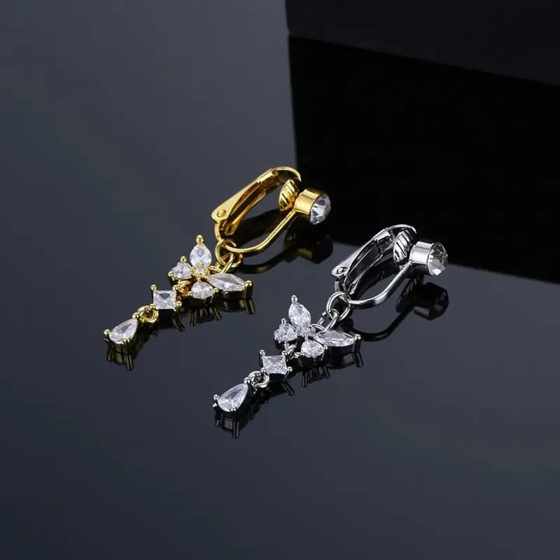 Khuyên Rốn Hình Bướm, Nhỏ Sáng Bóng, Không Cần Đục Lỗ, Phụ Kiện Móng Tay, Kẹp Gợi Cảm, Phong Cách Giả, G8L2 6