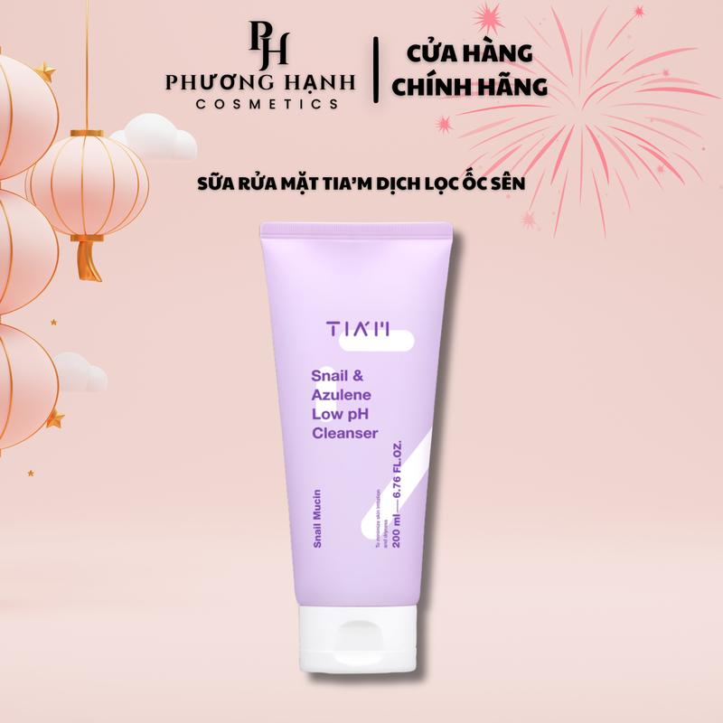 Sữa rửa mặt TIAM Snail & Azulene Low pH Cleanser Dịch lọc ốc sên Làm Dịu Và Phục Hồi Dành Cho Da Nhạy Cảm