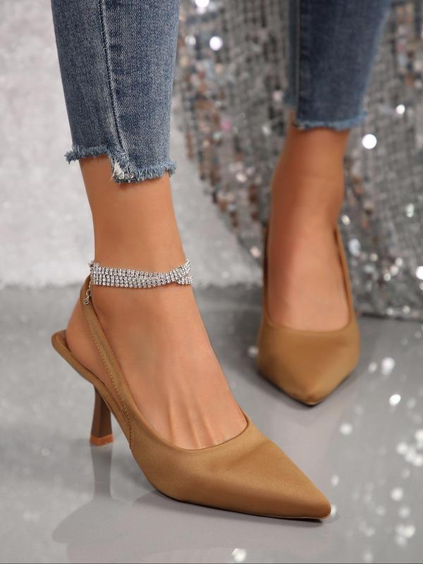 Women's Elegant Solid Color Comfortable  High Heel Sandals, Fashionable Pointed Toe Sandals for Party, Daily Clothing Decor for Women & Girls, Walking Shoes 5