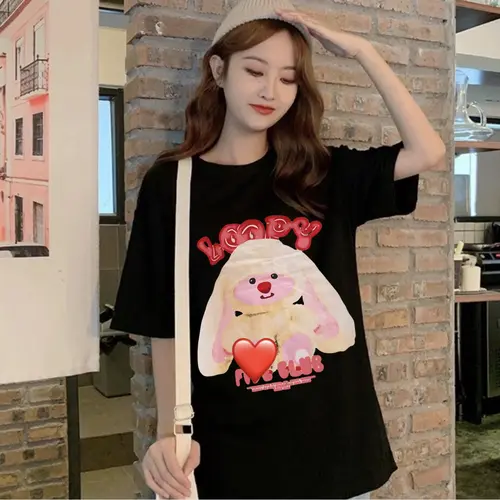 Áo thun unisex tay lỡ nam nữ LOOPY LUXA, Áo phông Unisex form rộng phong cách Ulzzang Menswear Cổ Tròn