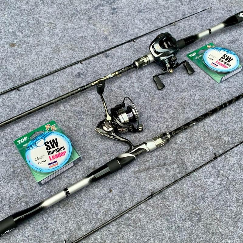 Bộ cần câu cá lure bọ cạp trắng kết hợp với máy đứng Da II 3000 hoặc máy ngang cemreo mancans chuyên câu cá bắt cá lure Đi Câu Fishing Carbon Chống Trơn Tay Quay kim loại