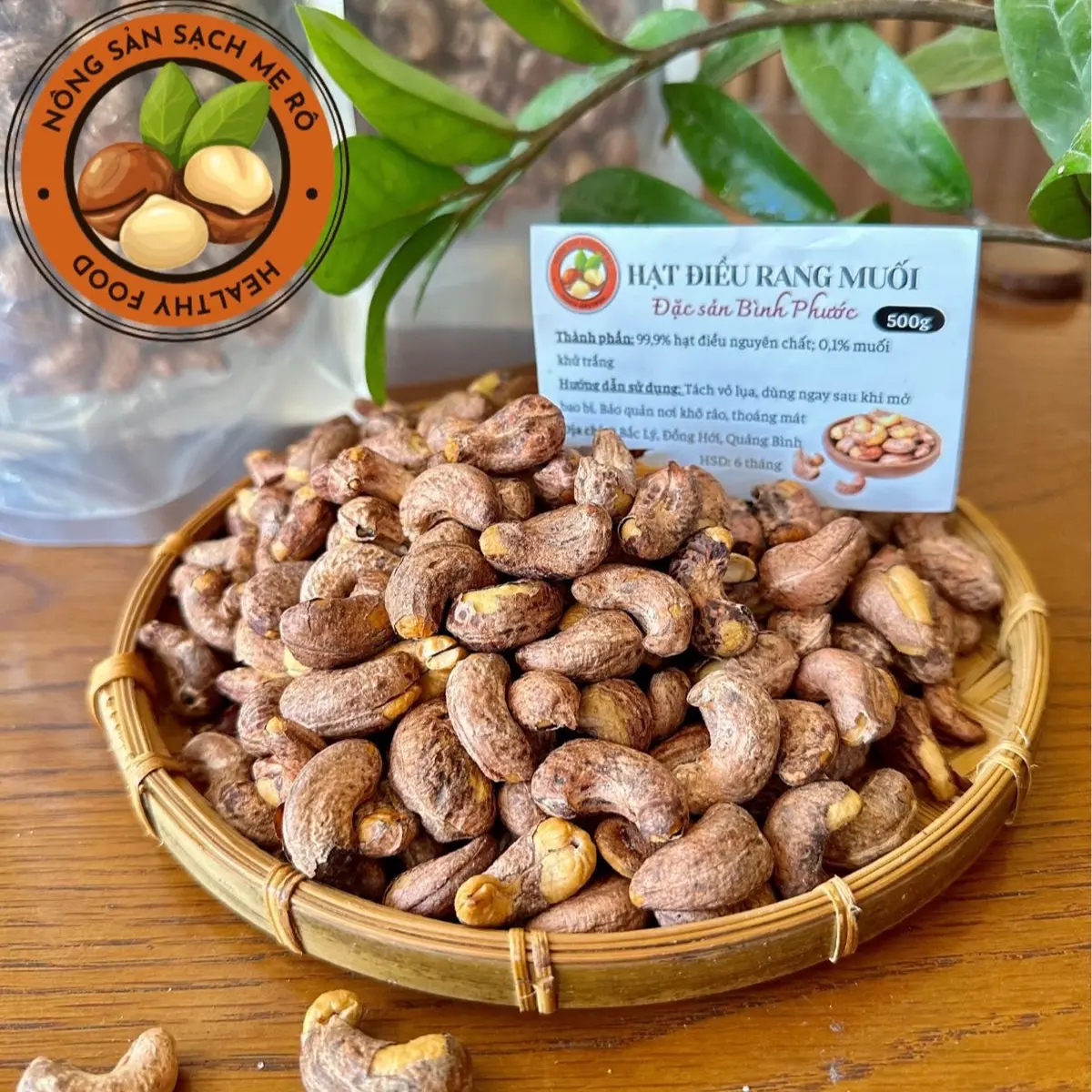 Hạt điều rang muối nguyên lụa túi zip 500g A CỒ Ăn Vặt Snack Food Nuts Thức Ăn