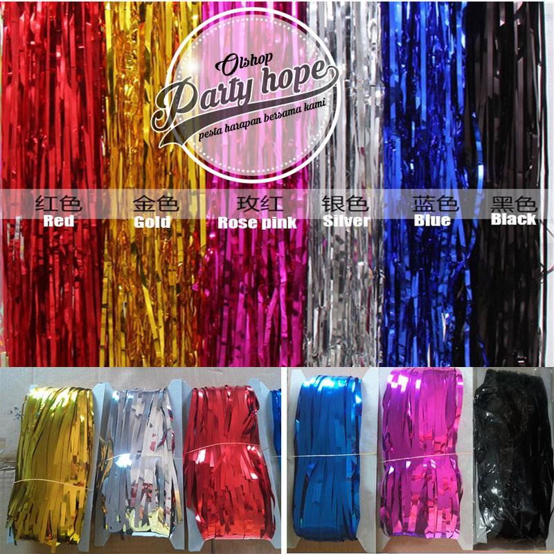 tirai foil rumbai curtain / backdrop foil / tirai ultah pesta - Shop ...