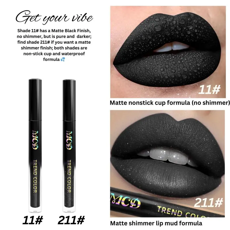 Long Lasting Matte Lipstick, 2 Counts/set Waterproof Non-stick Cup Lip Glaze, Easy Coloring Lip Sticks, Suitable for All Occasions Lip Makeup, Cosmetic, Lip Tint Set 6