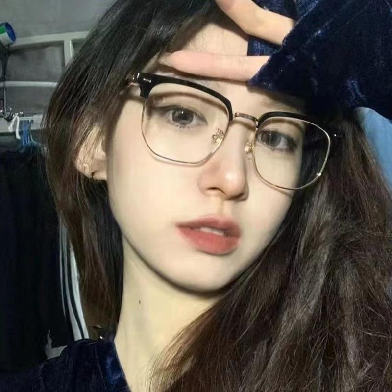 Product Introduction of 2024 Pu Shuai Artistic Retro Semi-Rimless Glasses Men's Myopia Can Be Equipped with Degrees Anti-Blue Light Glasses Female Sven Tech Men's Fashion 8