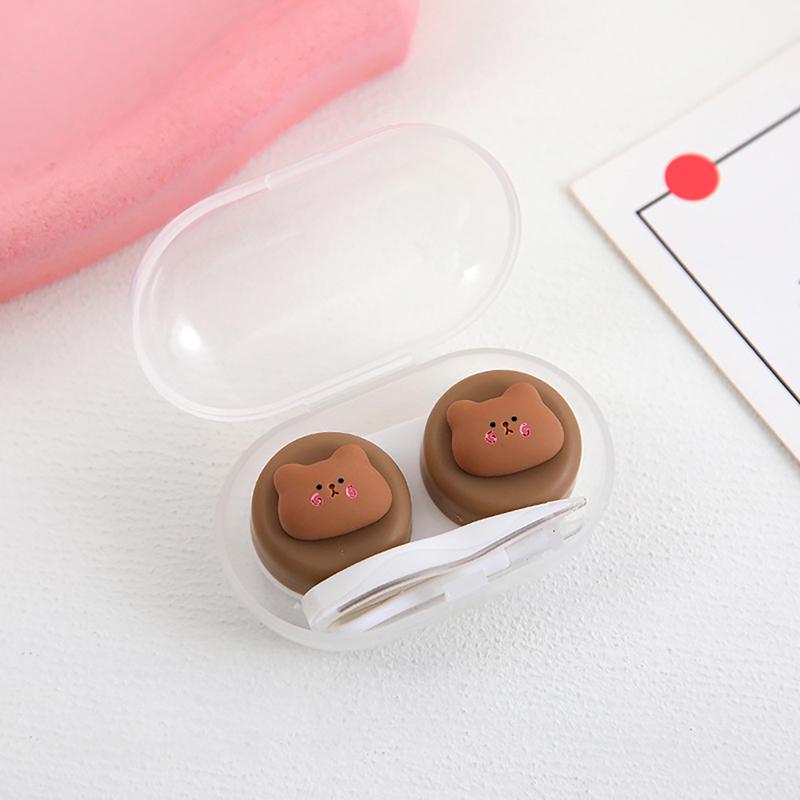Product Introduction of Cartoon Animal Contact Lens Case Companion Box Cute Student Myopia Mini Contact Eye Portable Compact Storage Box Care Box 24