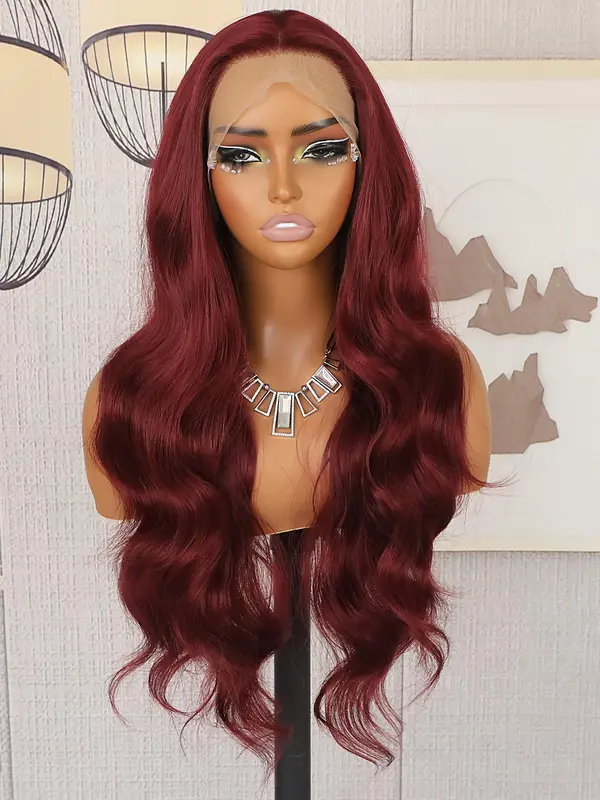 26 Inch Long Wavy Wigs for Women, Gorgeous Fluffy Wigs without Bangs, Synthetic Lace Front Wigs for Party, Daily Use 5