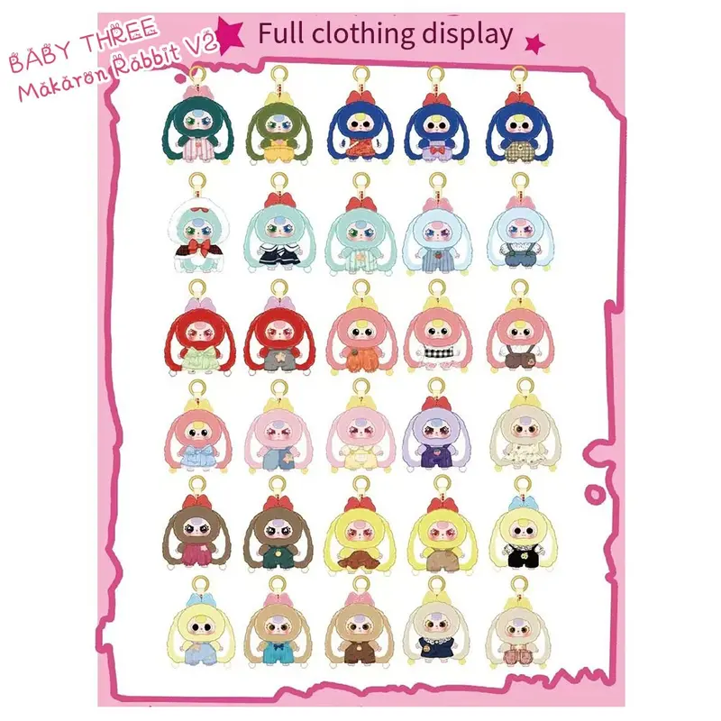 Thỏ Macaroon V2, BABY THREE, Hộp mù, 15 màu và kiểu để thu thập, Lý Tưởng cho quà tặng guong  than mat phat sang 2