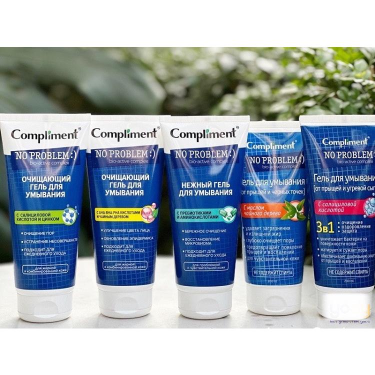 COMBO 2 CHAI Sữa rửa mặt BHA Compliment No Problem làm sạch sâu 200ml [Hàng Cty]