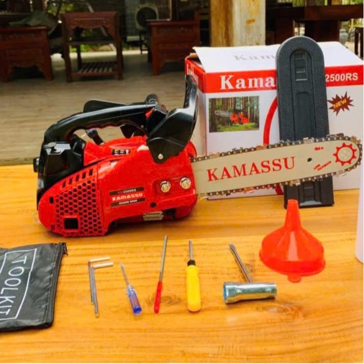 Máy cưa xích chạy xăng tay cụt Komasu mini cầm tay 25cc máy cưa xích cưa gỗ nhẹ khỏe
