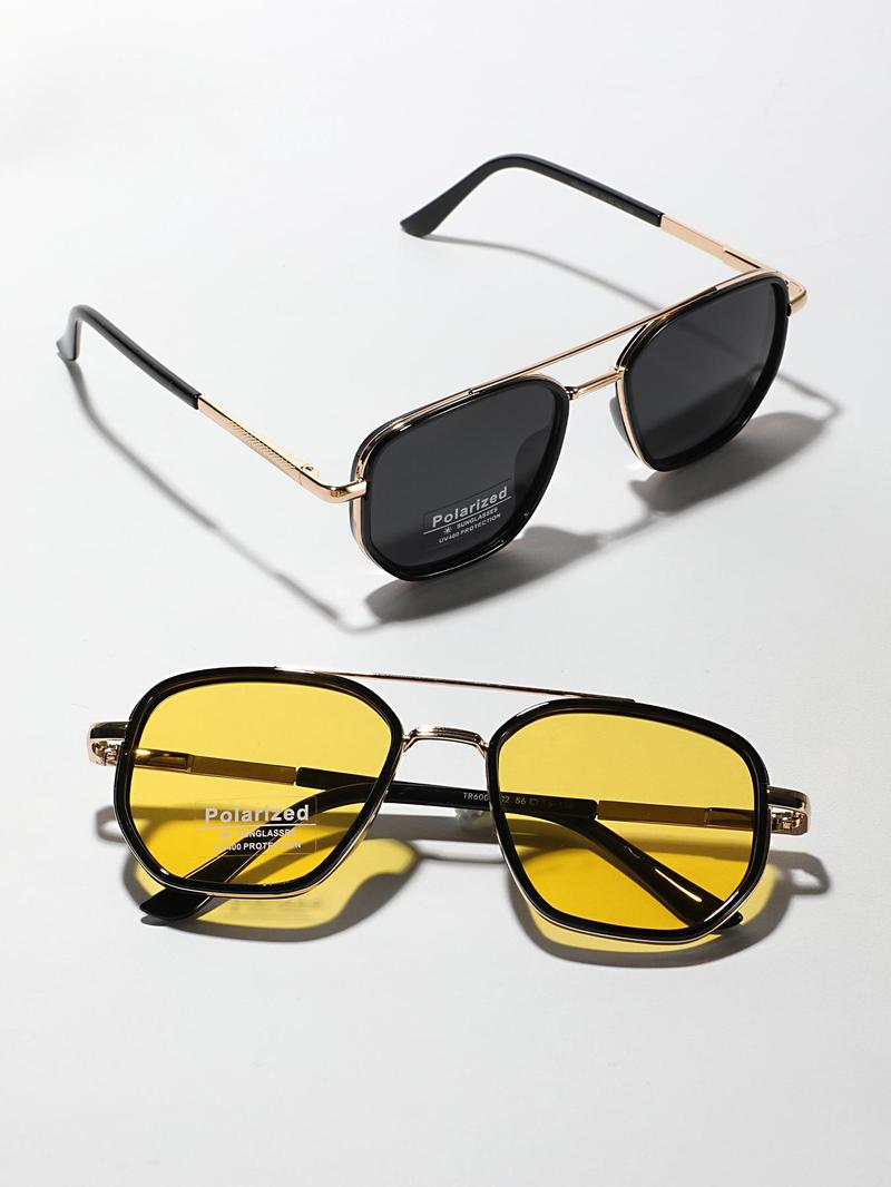 Product Introduction of 2025 new hot selling models unisex vintage polarized sunglasses, trendy casual double bridge sunglasses for travel use, fashion accessories for outdoor activities, sunglasses for men 1