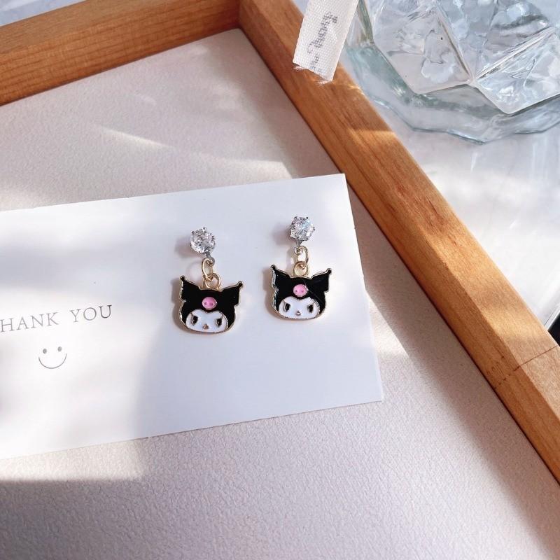 Product Introduction of Sanrio Cute Earrings Hello Kitty Accessories Jewelry Silver Needle Anime Cinnamoroll Melody Kuromi Earrings Women's Gift 6