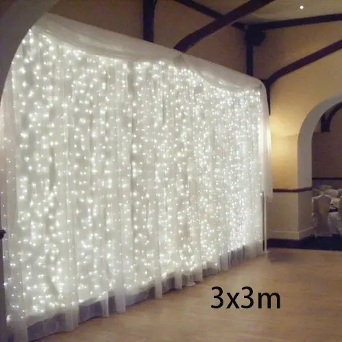 Lampu tirai gorden fairy 3x3 meter 300 LED / Lampu Tumblr / Lampu Natal / Lampu Dekorasi Pelaminan / Lampu Dekorasi Pesta / Lampu Dekor Pelaminan / Lampu Dekor Pernikahan / Lampu Delorasi Pelaminan / Dekorasi Tunangan