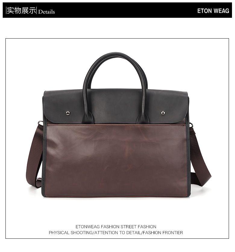 Product Introduction of Fashion Brand Retro Men'S Handbag Korean Style Crazy Horse Street Men'S Bag Backpack Crossbody Bag Casual Briefcase Computer Bag 16