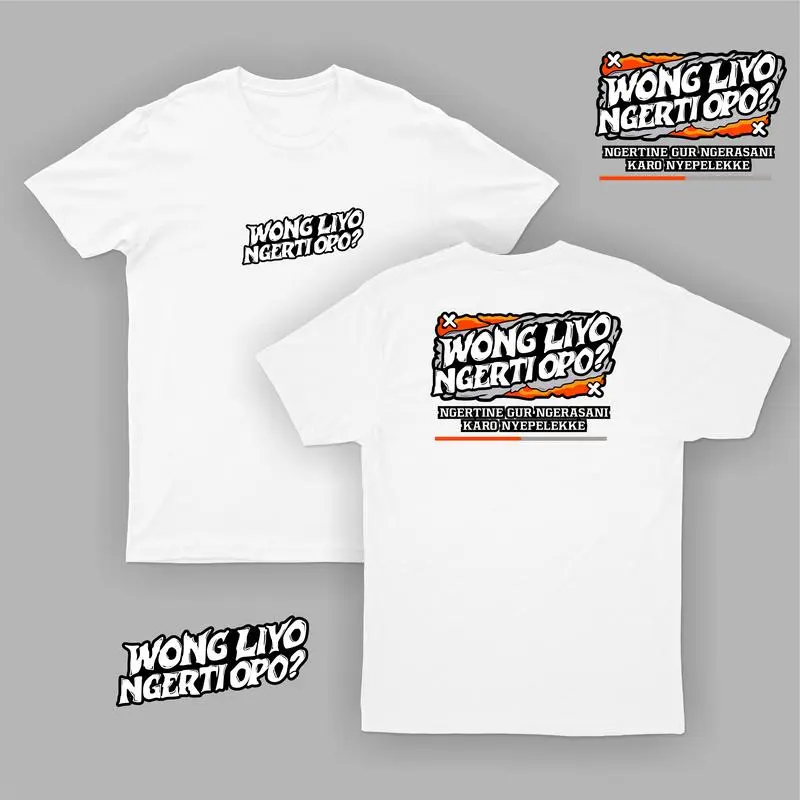 KAOS DISTRO ANAK ANAK DAN DEWASA KATA-KATA WONG LIO NGERTI OPO MERCHANDISE KATUN COMBED KEREN UNISEX Baju Fashion 5