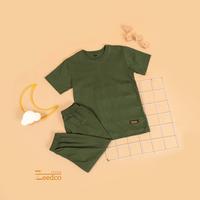 Gambar Setelan Anak 1-7 tahun Jogger Set Olive  premium cotton 24s dari Little Zeedco Kab. Bandung 1 Tokopedia