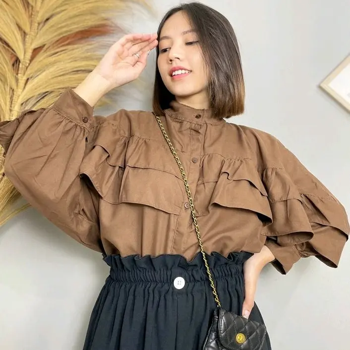 alexa blouse || atasan ruffle Bisa COD