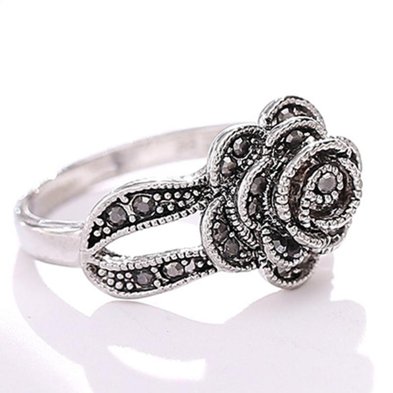 Nhẫn Ngón Tay, Đính Hôn, Đám Cưới, Phong Cách Cổ Điển, Hoa Hồng, Dát Kim Cương Giả Sáng Bóng, Dành Cho Phụ Nữ 1